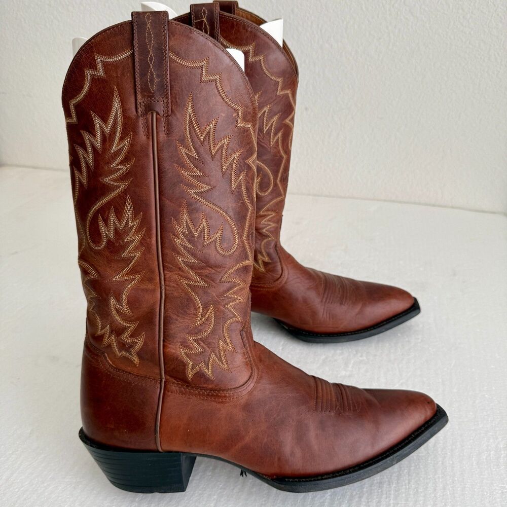 Size 11.5D-ARIAT Heritage Western Men's Boot Brown Embroidered Rodeo Style#35130